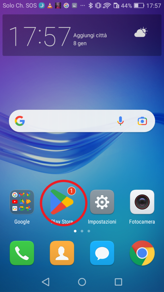Aprire l'APP Play Store