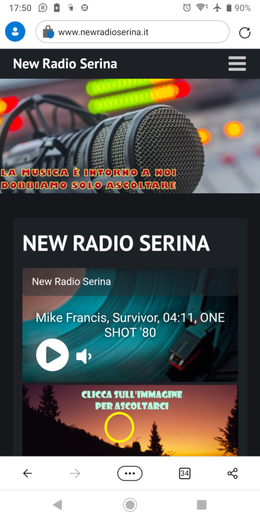 Aprire la pagina di newradioserina.it e cliccare sulla bellissima foto dei ragazzi intorno al fuoco